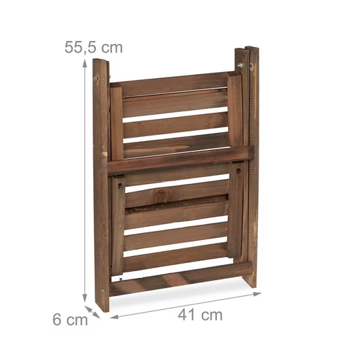 Blumentreppe Holz 2 Etagen klappbar | Pflanzenregal Leiter braun | 41x51,5 cm | Innen & Außen