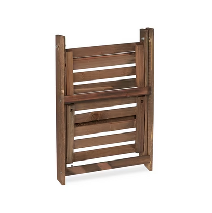 Blumentreppe Holz 2 Etagen klappbar | Pflanzenregal Leiter braun | 41x51,5 cm | Innen & Außen