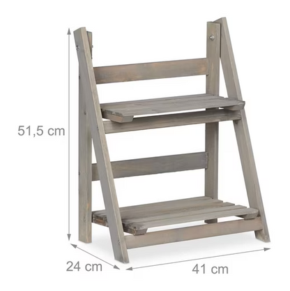 Relaxdays Blumentreppe, 2-stufig, Blumenleiter Holz